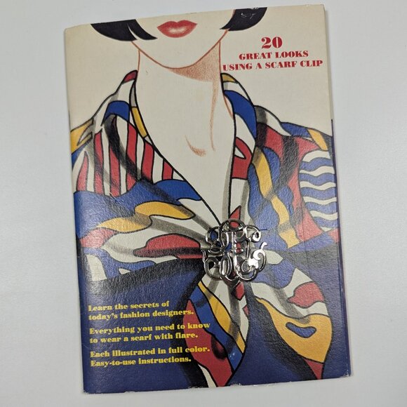 Vintage Scarf Clip and How To Instruction Guide for 20 Different Wears - Picture 1 of 7